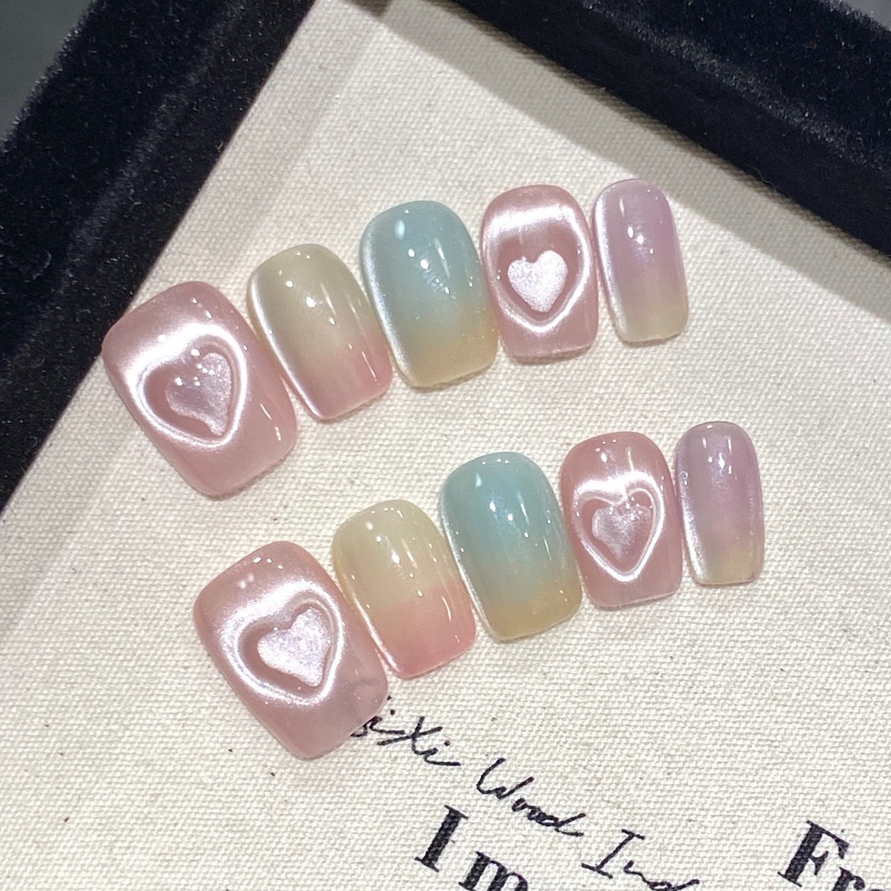 Nail Art Cat Eye Simple - El yapımı kısa basın çivi kedi