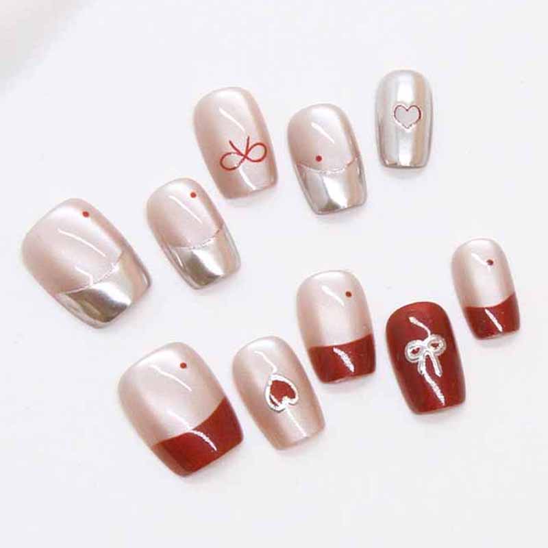 Nail Art Cat Eye Simple - 10 adet kadın el yapımı tırnak