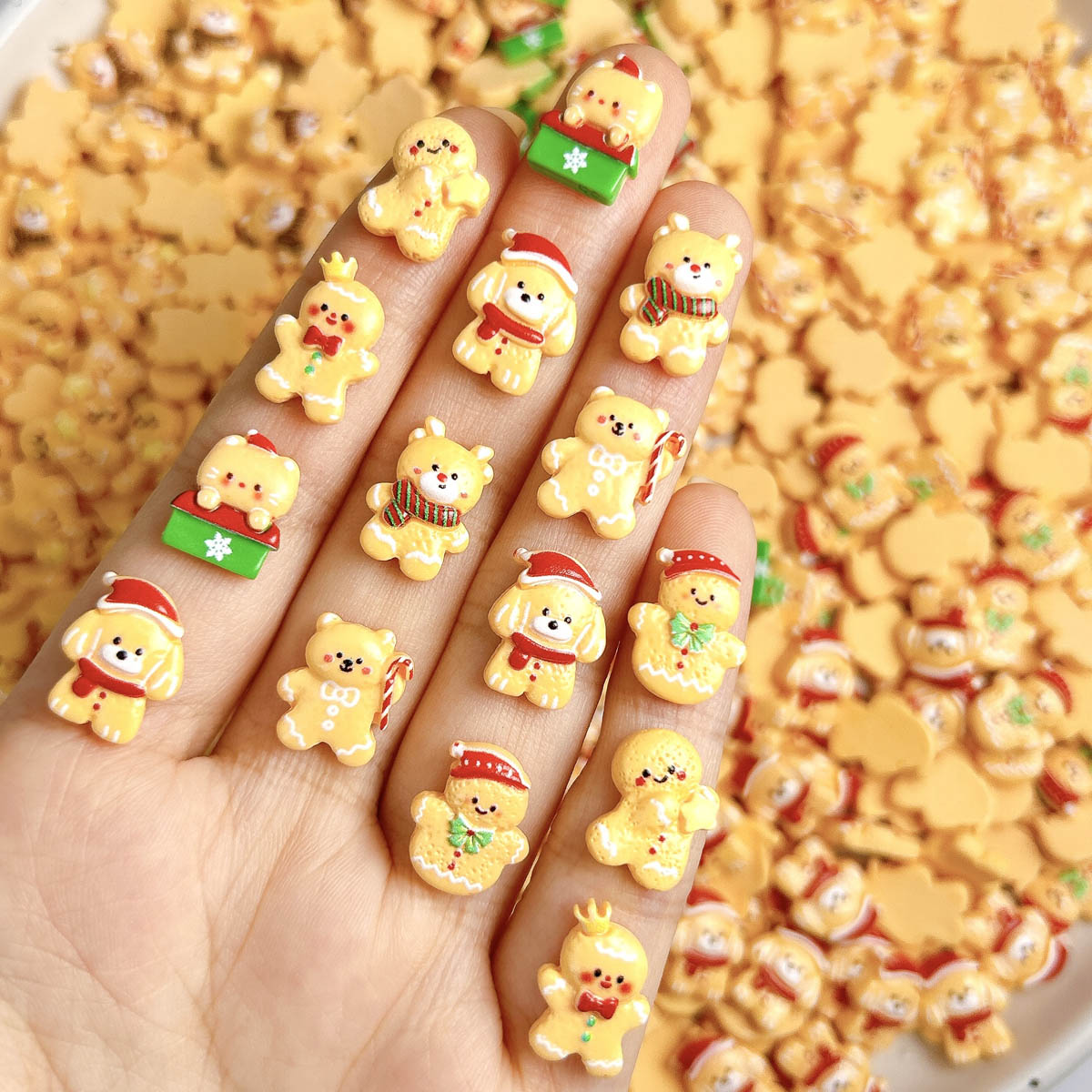 Nail Art For Men - 20 adet Kawaii Noel zencefilli kurabiye