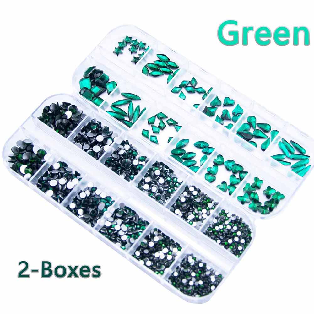 2 kutu Zümrüt Yeşili Tırnak Rh - Nail Art Emerald Green incelemesi ve fiyatı