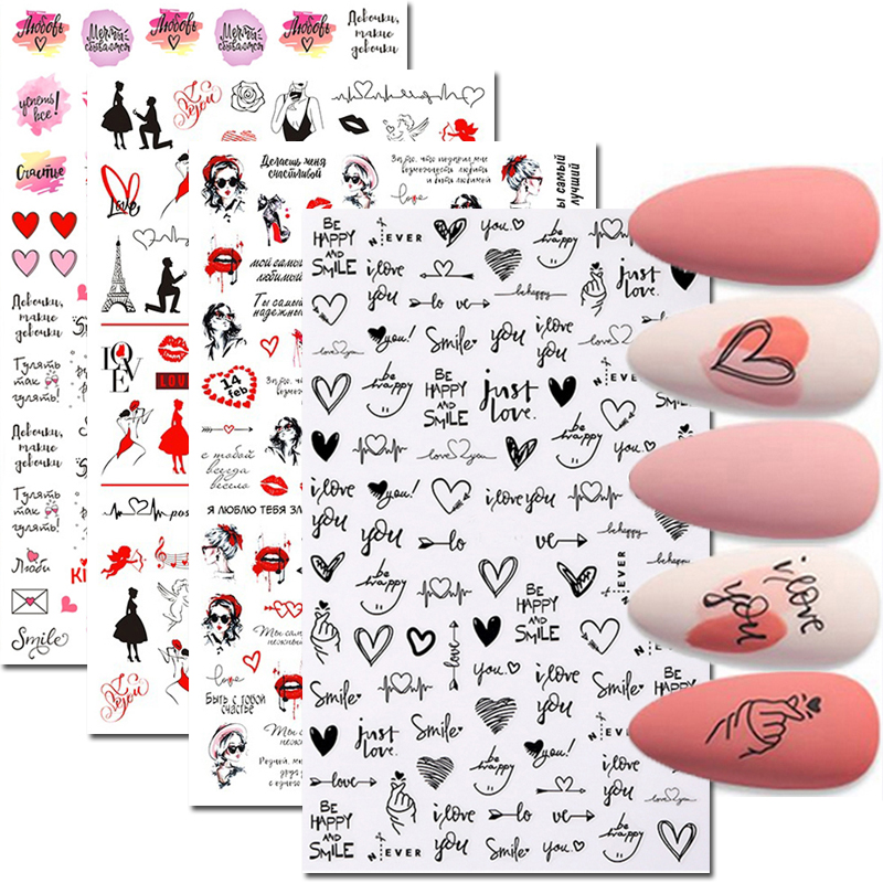 Nail Art Çıkartmaları Aşk Kalp - Nail Art Valentine incelemesi ve fiyatı