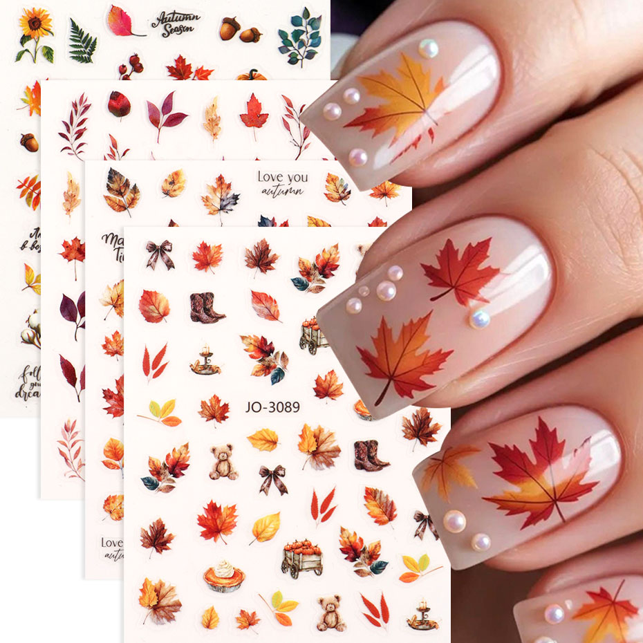 4 adet Sonbahar Akçaağaç Yapra - Nail Art Rose Gold incelemesi ve fiyatı