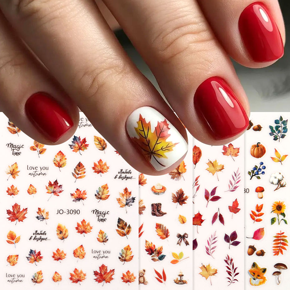 4 adet Sonbahar Akçaağaç Yapra - Nail Art Rose Gold incelemesi ve fiyatı