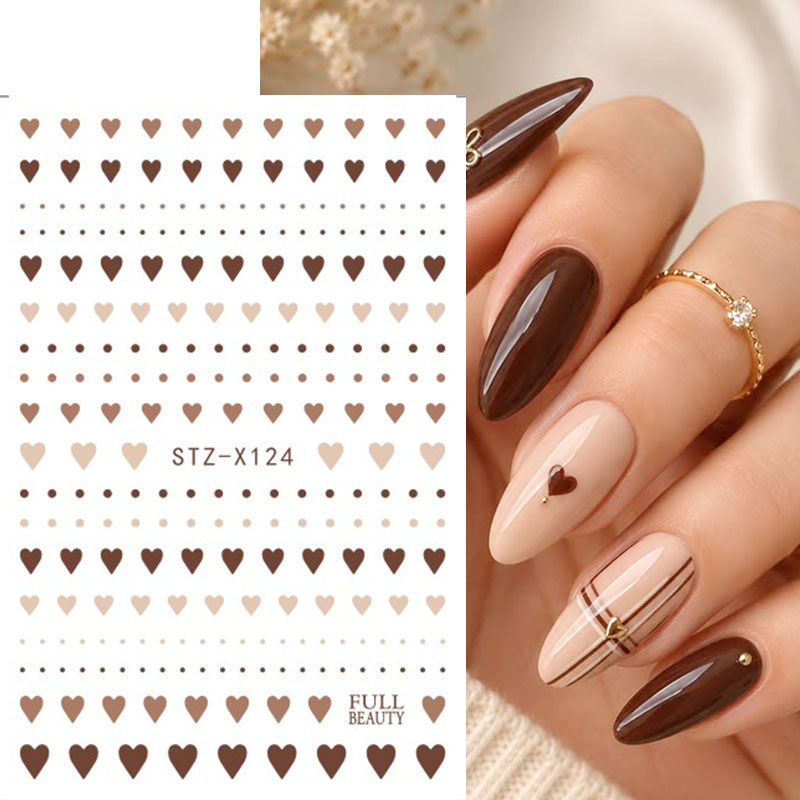 2 adet Sevimli Kahverengi Kalp - Nail Art Valentine incelemesi ve fiyatı