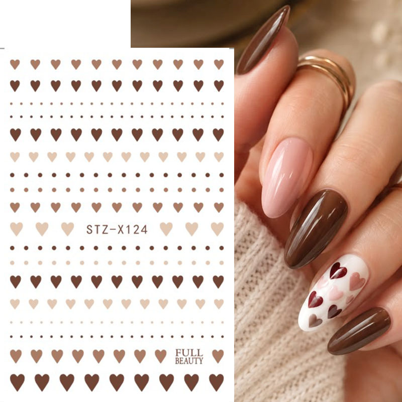 2 adet Sevimli Kahverengi Kalp - Nail Art Valentine incelemesi ve fiyatı