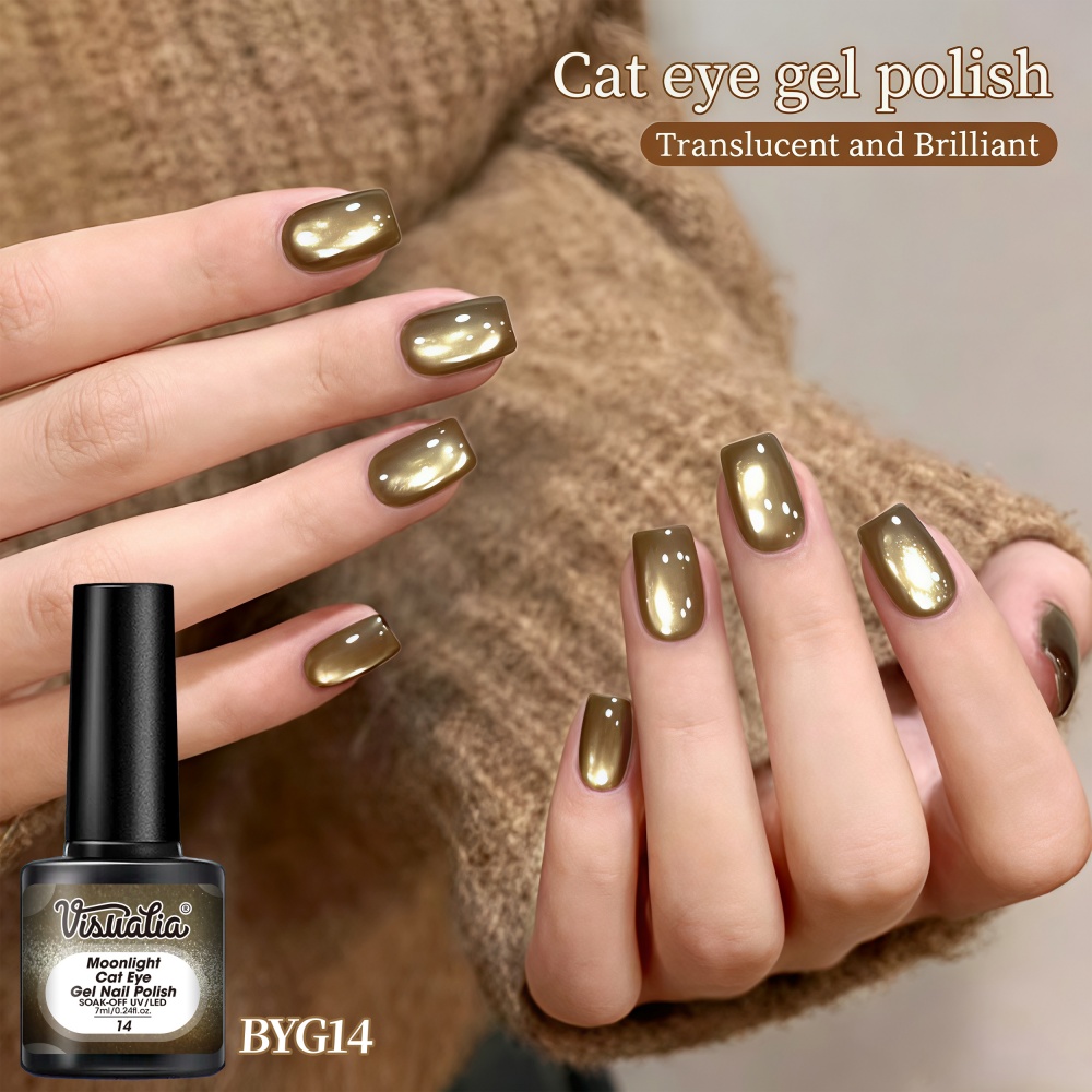 Visuatia Olive Gold Moonlight  - Nail Art Cat Eye Simple incelemesi ve fiyatı