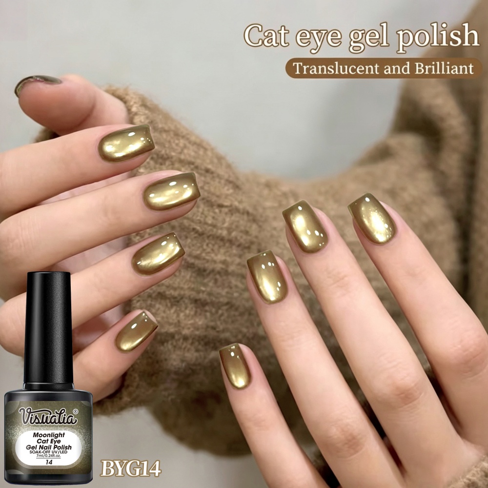 Visuatia Olive Gold Moonlight  - Nail Art Cat Eye Simple incelemesi ve fiyatı