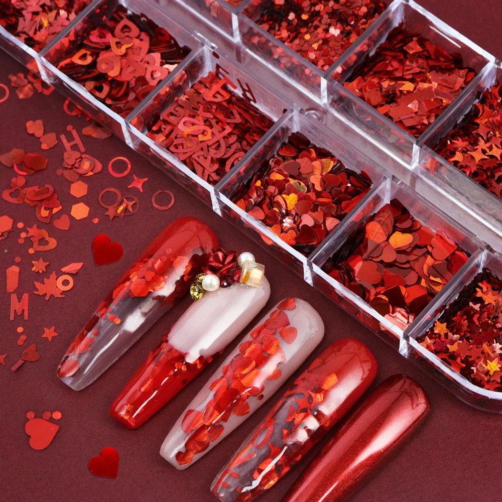 Holografik kırmızı Nail Art Gl - Nail Art Valentine incelemesi ve fiyatı