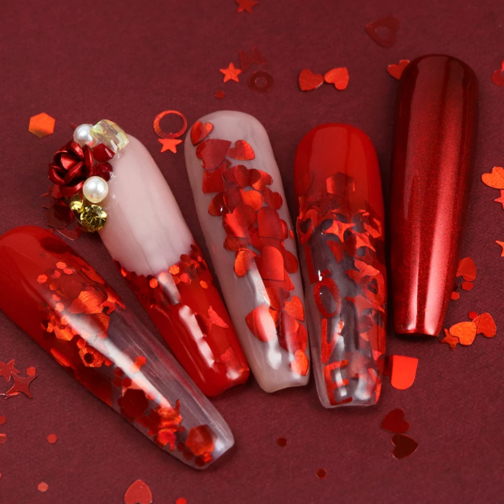 Holografik kırmızı Nail Art Gl - Nail Art Valentine incelemesi ve fiyatı