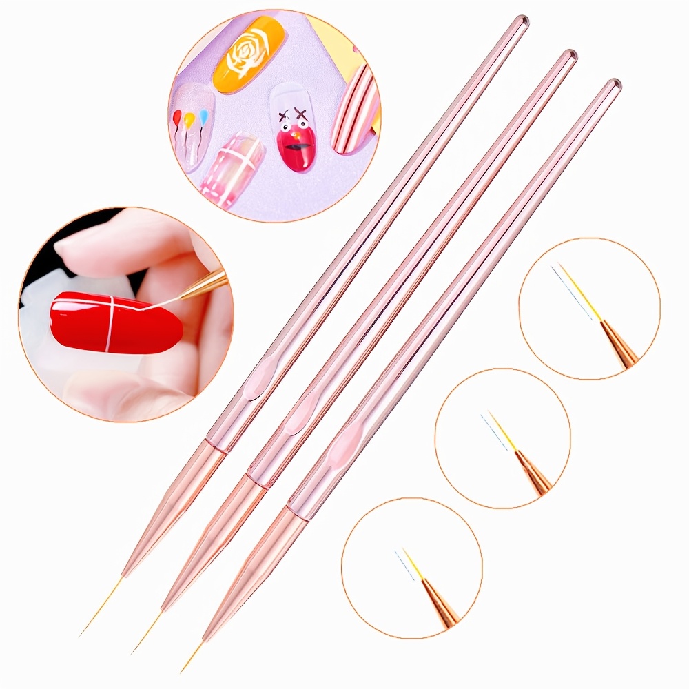3 adet/takım tırnak resim fırç - Nail Art Rose Gold incelemesi ve fiyatı