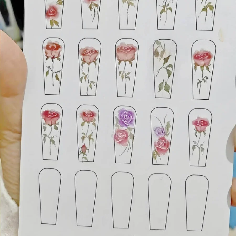Tırnak çiçek uygulama kağıt şe - Nail Art France incelemesi ve fiyatı